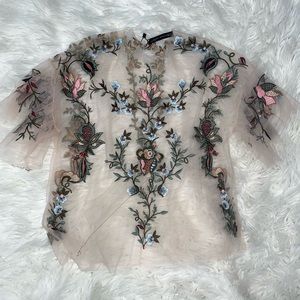 Zarah embroiled sheer top